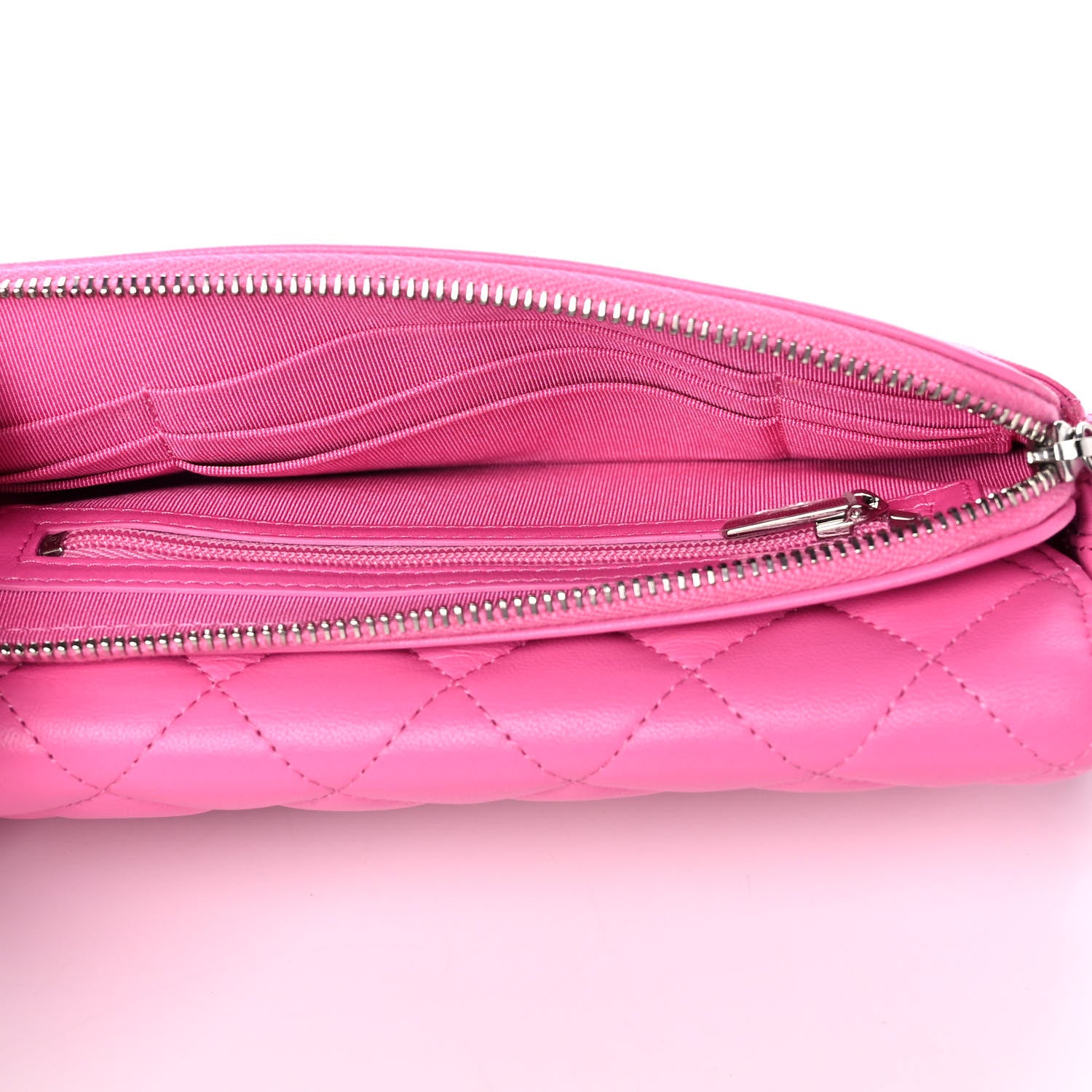 Chanel Lambskin Quilted Flap Phone Holder With Chain Neon Pink 5 of 13