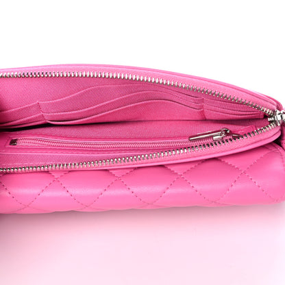 Chanel Lambskin Quilted Flap Phone Holder With Chain Neon Pink 5 of 13