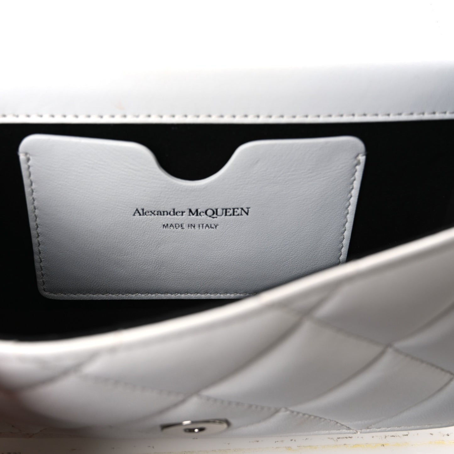 Lambskin Quilted Graffiti Skull Knuckle Crossbody White Black