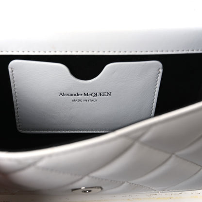 Alexander McQueen Lambskin Quilted Graffiti Skull Knuckle Crossbody White Black 6 of 11