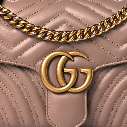 Gucci Calfskin Matelasse Small GG Marmont Shoulder Bag Porcelain Rose 9 of 11