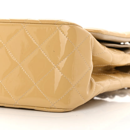 Chanel Patent Quilted Jumbo Double Flap Beige 10 of 16