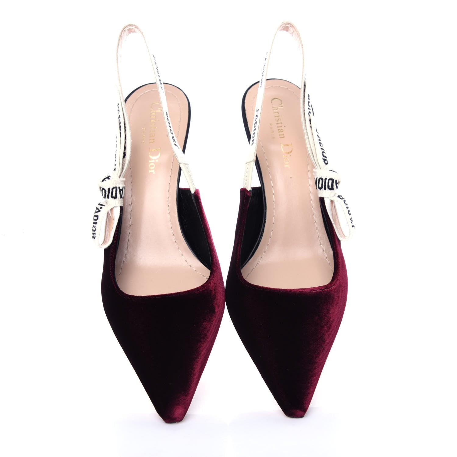 Christian Dior Velvet Ribbon J'Adior Slingback 65mm Pumps 38.5 Deep Amaranth 5 of 11