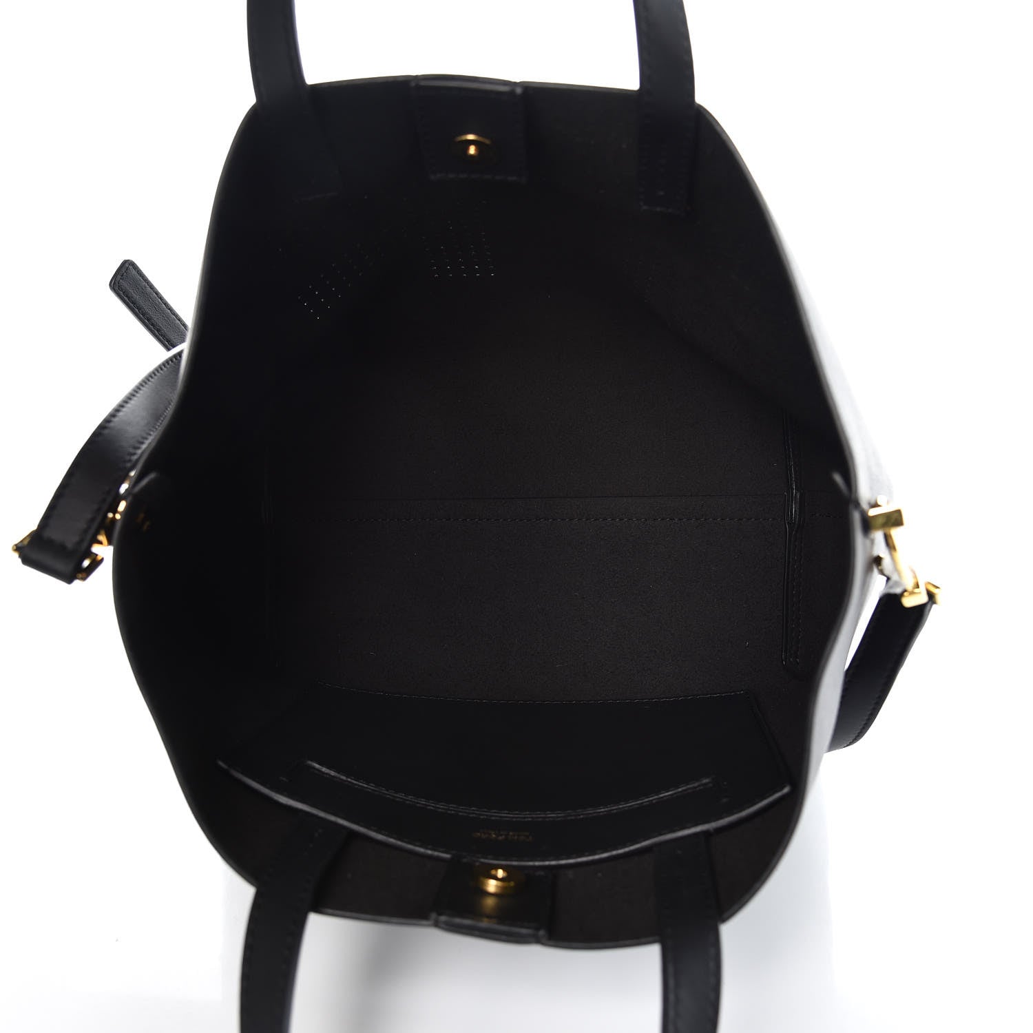 Tom Ford Calfskin Perforated Mini Logo Tote Black 5 of 6