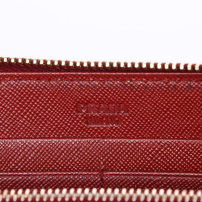 Prada Saffiano Fiocco Bow Zip Around Wallet Fuoco 8 of 12