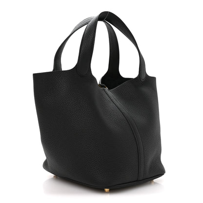 Hermes Taurillon Clemence Picotin Lock 22 MM Black 3 of 13