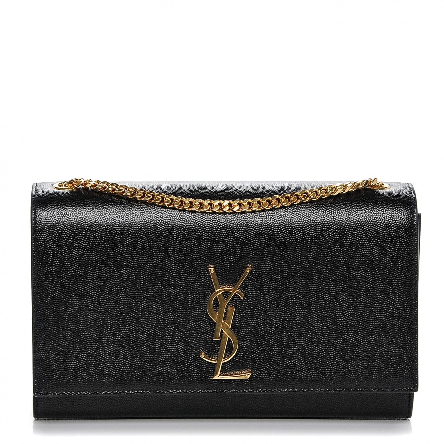 Saint Laurent Grain De Poudre Medium Classic Monogram Kate Satchel Black 1 of 6