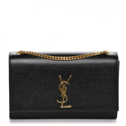 Saint Laurent Grain De Poudre Medium Classic Monogram Kate Satchel Black 1 of 6