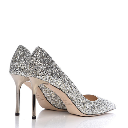 Jimmy Choo Glitter Pointy Toe Romy 85 Pumps 39 Champagne 4 of 11
