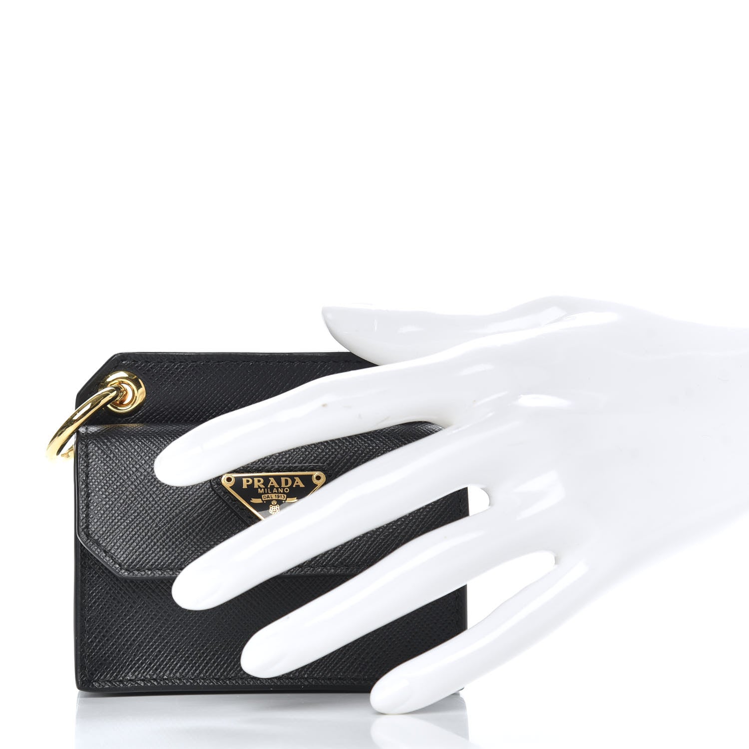 Prada Saffiano Metal Coin Purse Black 2 of 9