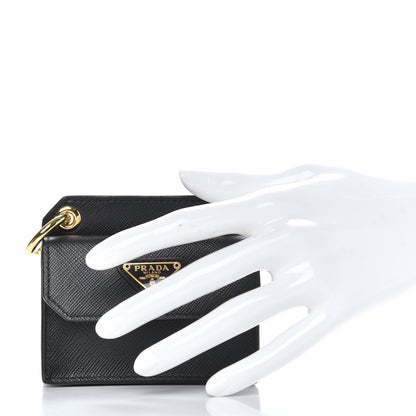Prada Saffiano Metal Coin Purse Black 2 of 9