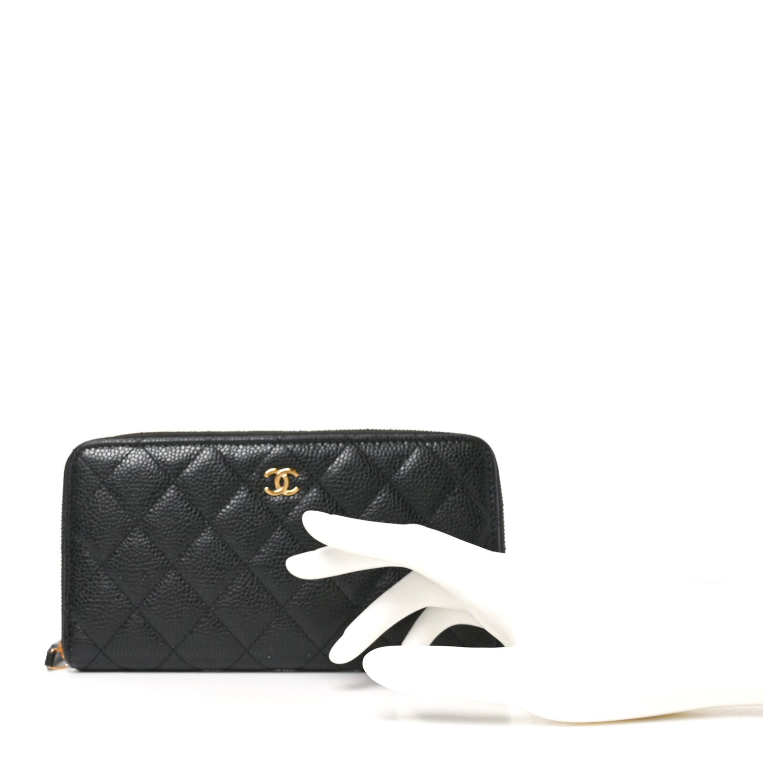 Chanel Caviar Quilted Large Gusset Zip Around Wallet Black 2 of 9