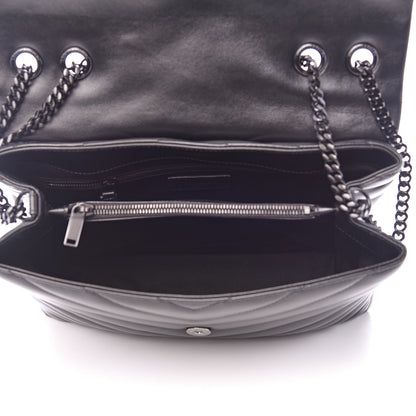 Saint Laurent Calfskin Y Quilted Monogram Medium Loulou Chain Satchel Black 5 of 10