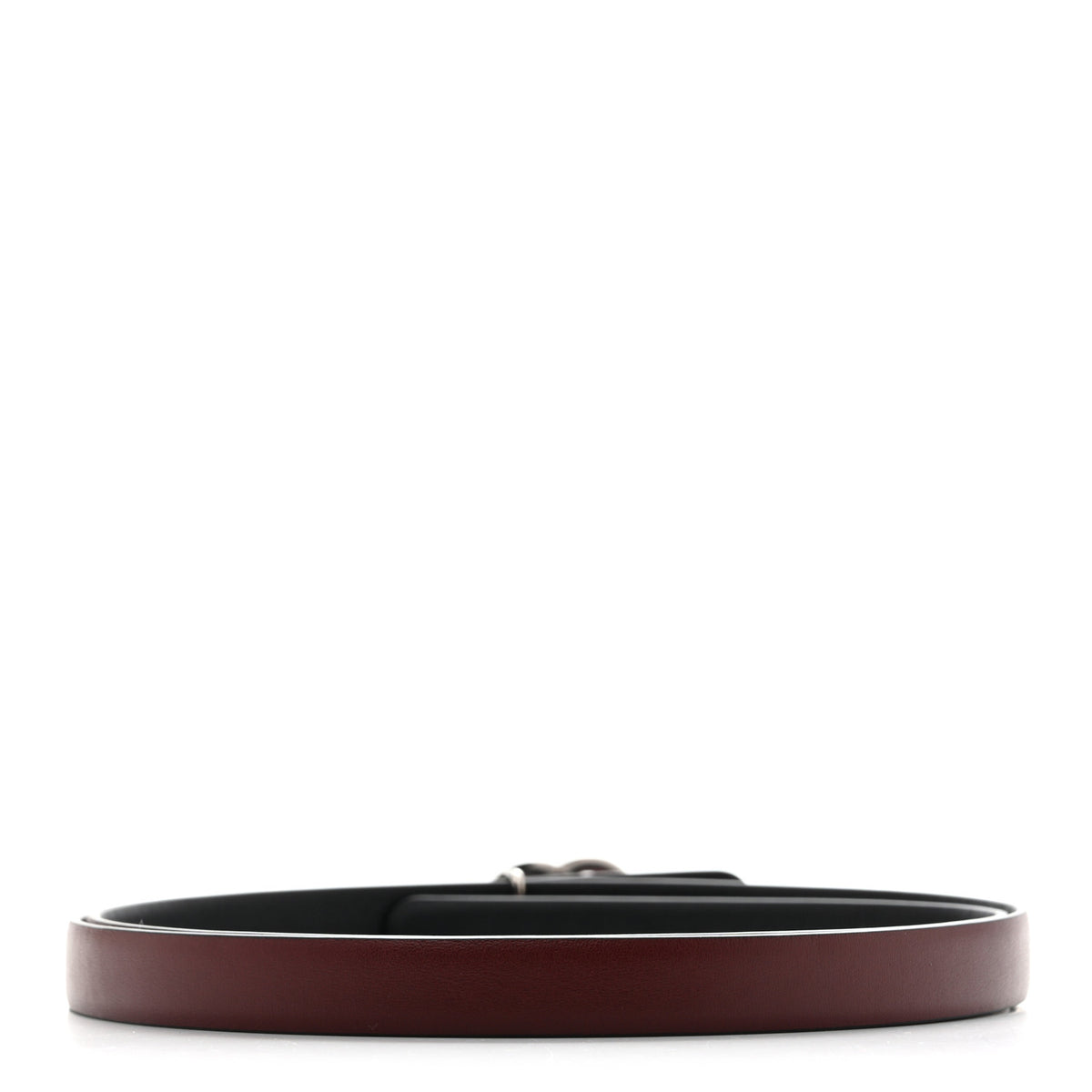 Chanel Calfskin CC Skinny Reversible Belt 95 38 Black Burgundy 4 of 7