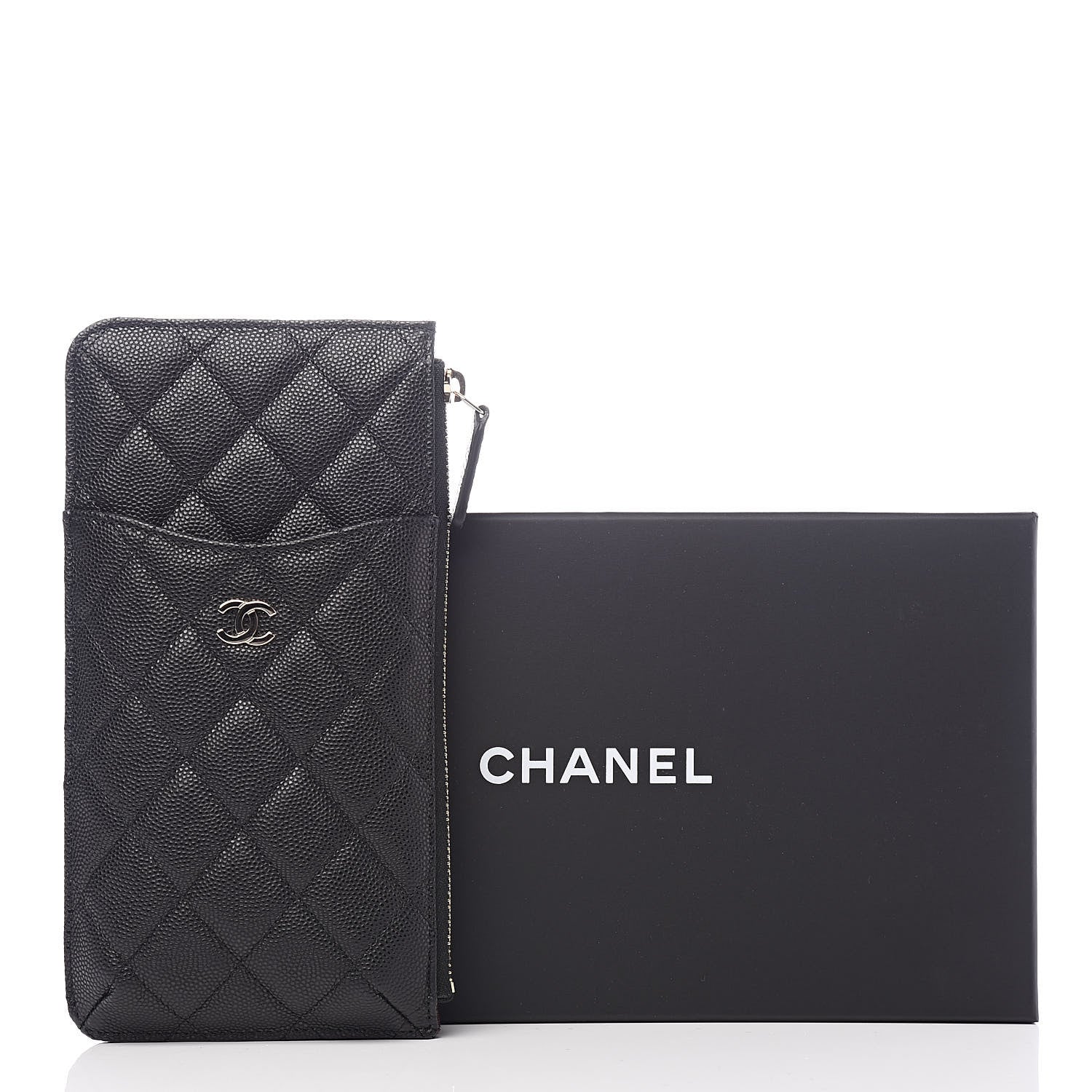 Chanel Caviar Quilted Classic Flat Wallet Pouch Black 8 of 8