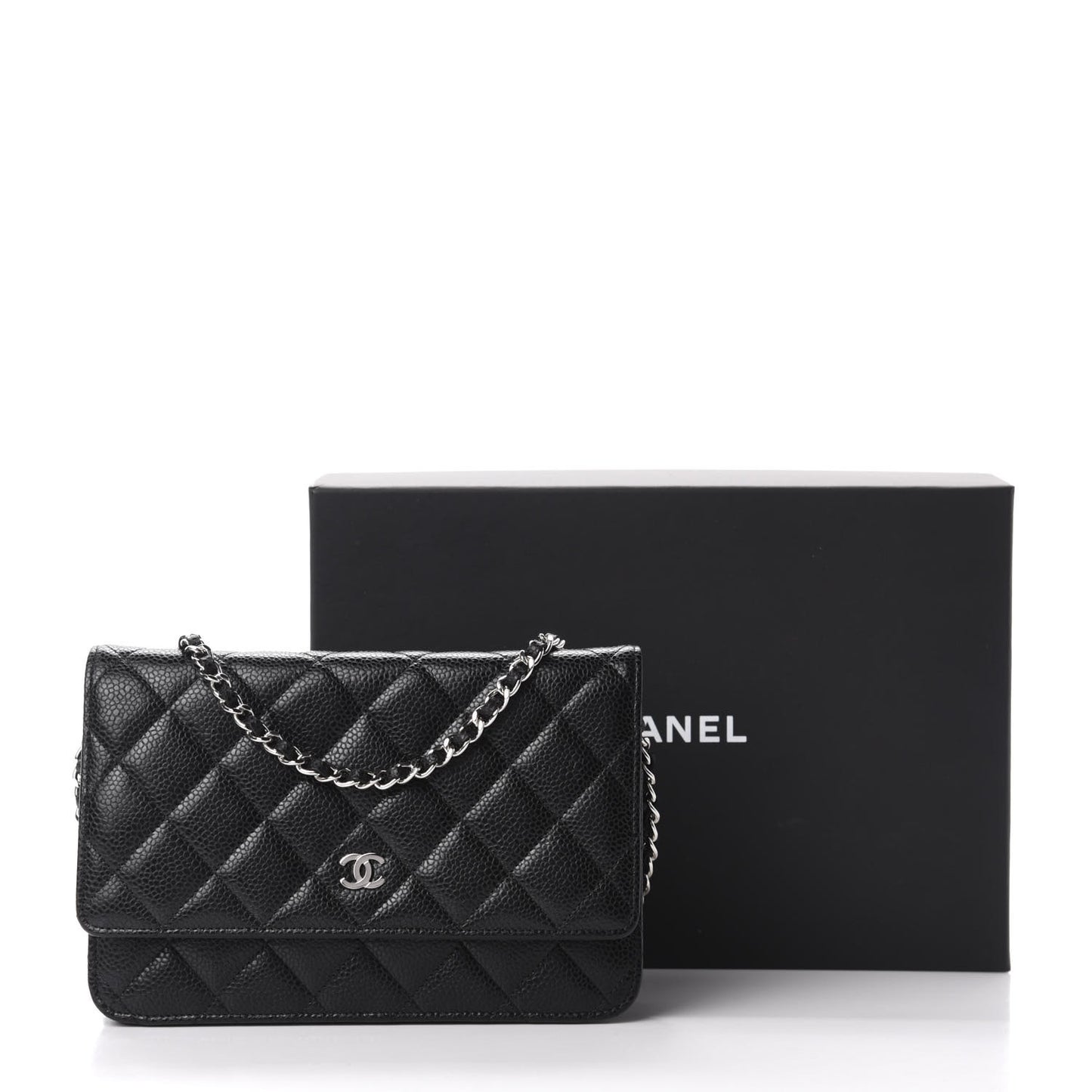 Caviar Quilted Wallet On Chain WOC Black