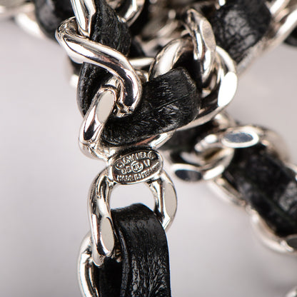 Chanel Lambskin Enamel CC Chain Belt Black Silver 4 of 4