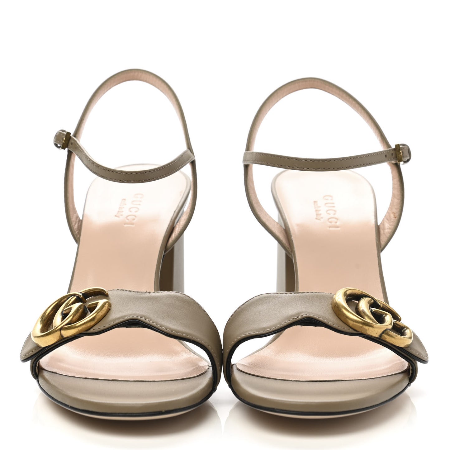 Lifford Calfskin GG Marmont Ankle Wrap 75mm Sandals 36.5 Mud