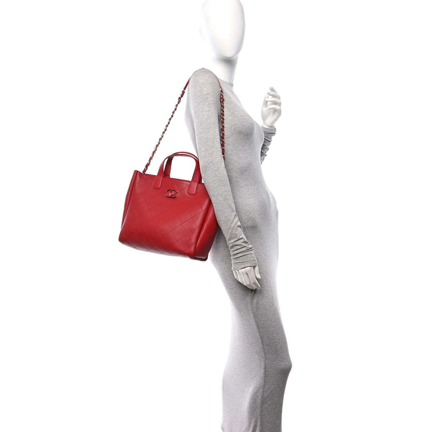 Bullskin Stitched Medium Shopping Bag Red