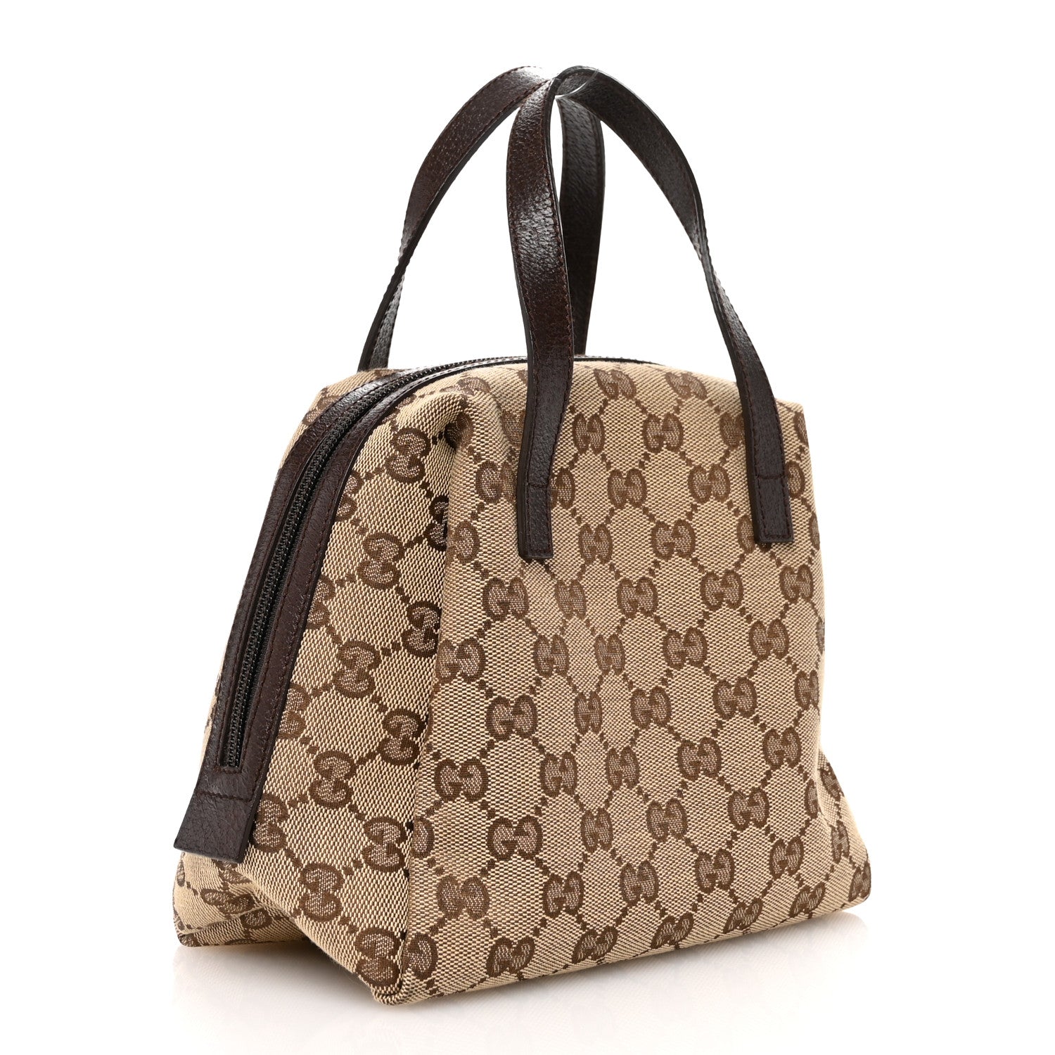 Gucci Monogram Calfskin Large Balthus Cosmetic Pouch Beige Ebony Cocoa 3 of 10