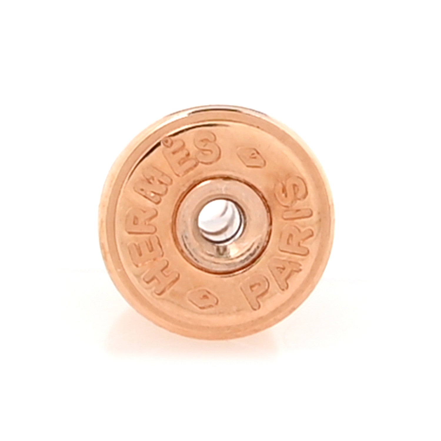 Hermes Rose Gold Lacquered Mini Pop H Earrings  Marron Glace 4 of 5