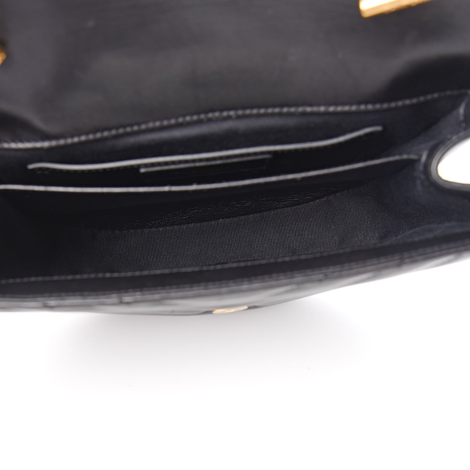 Saint Laurent Lambskin Matelasse Chevron Monogram Bubble Chain Crossbody Black 5 of 10