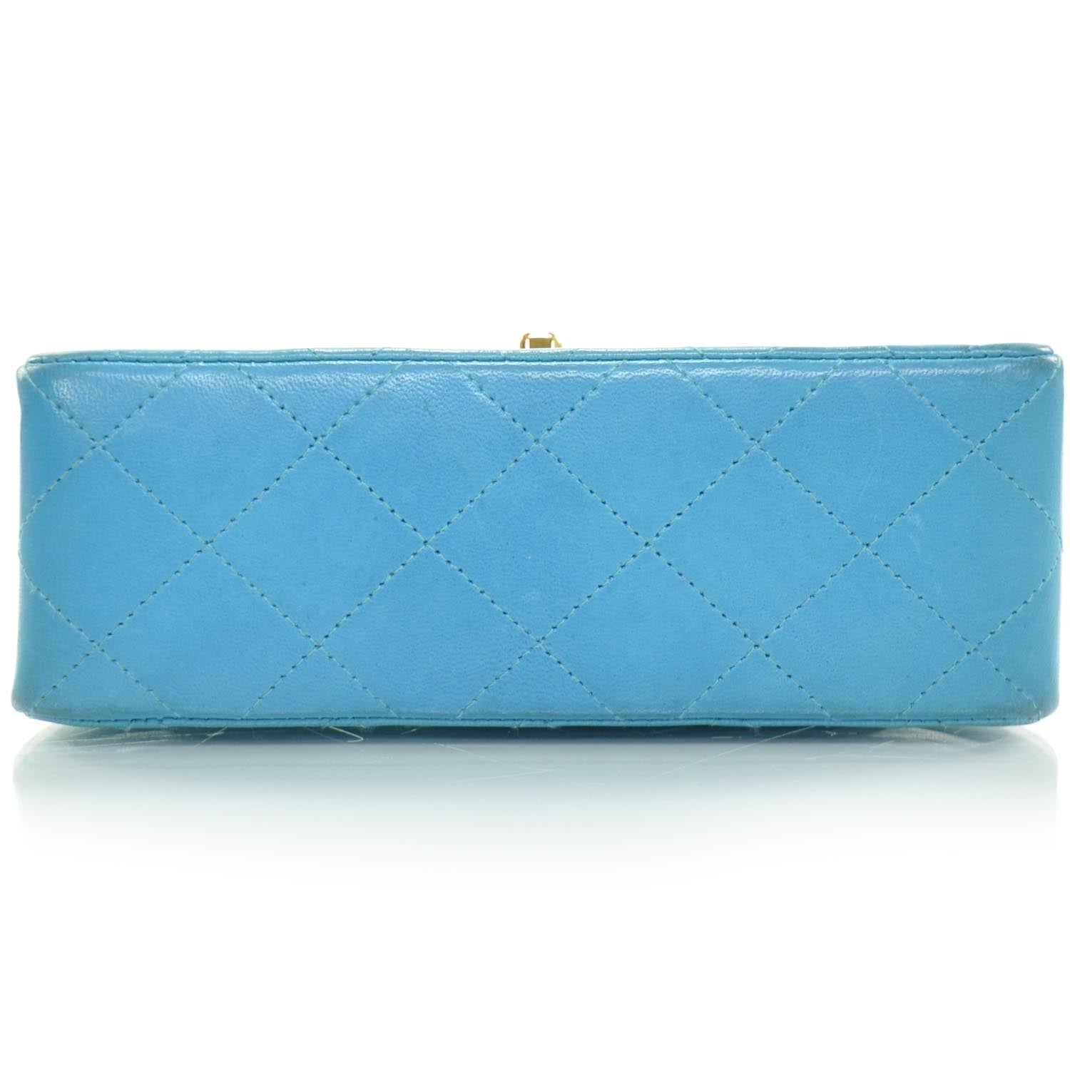 Chanel Lambskin Quilted Mini Flap Turquoise GHW 5 of 9