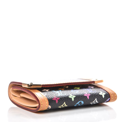 Louis Vuitton Monogram Multicolor Porte-Monnaie Plat Coin Purse Black 4 of 7