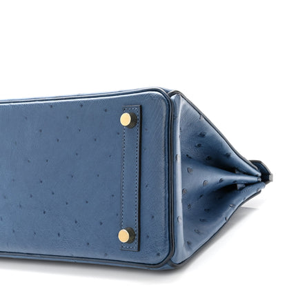 Hermes Ostrich Birkin 25 Deep Blue 10 of 11
