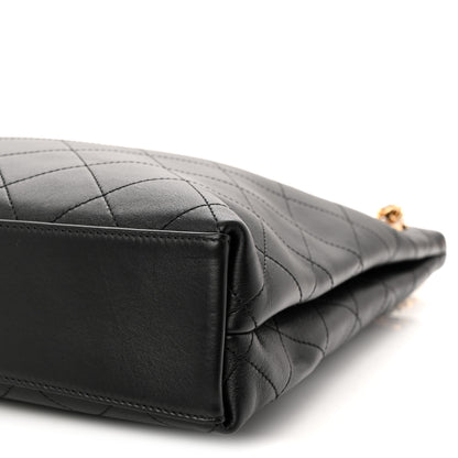 Chanel Lambskin Quilted Shopping Tote Black 10 of 10