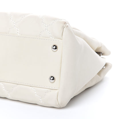 Chanel Calfskin Double Stitch Large Hamptons Flap Bag White 12 of 20