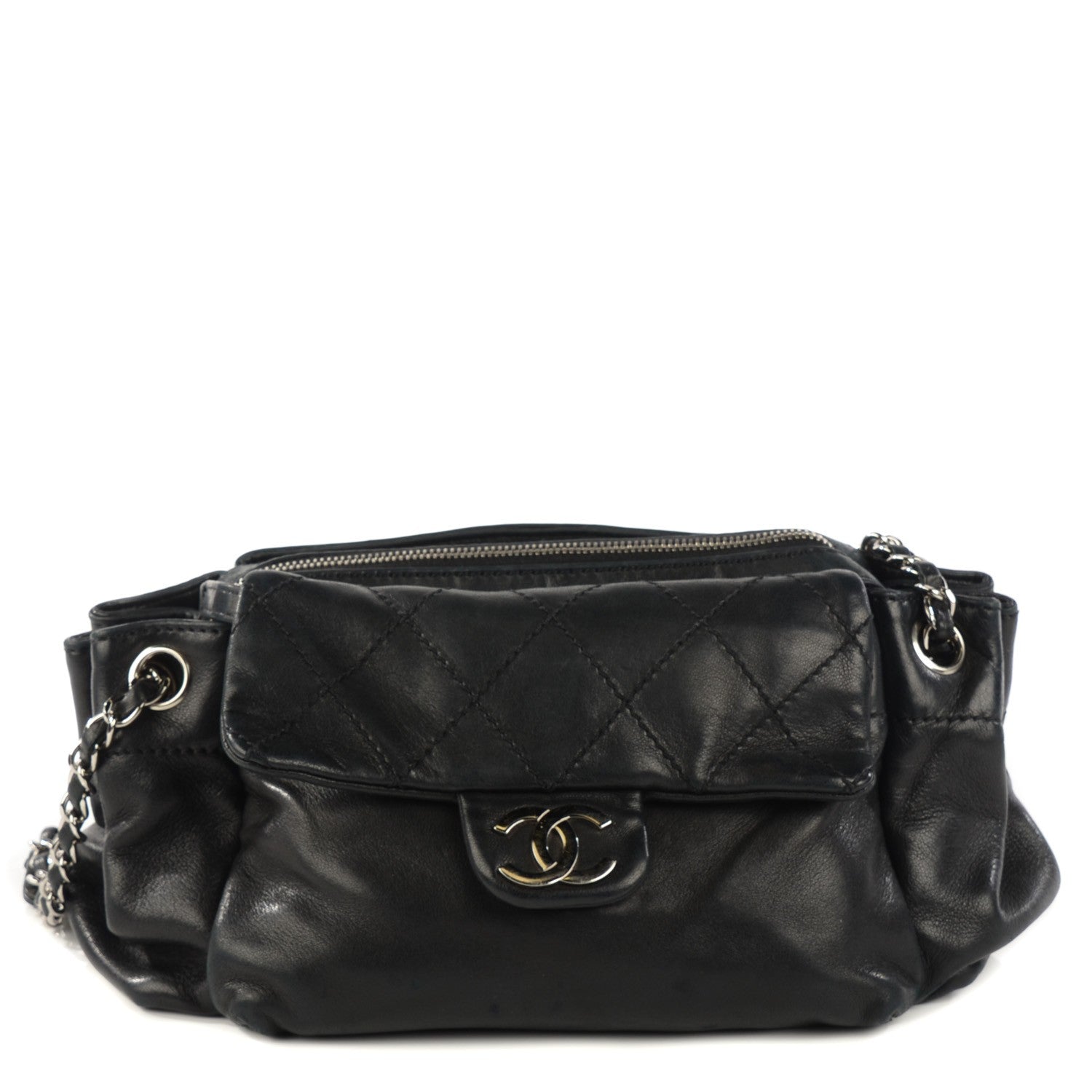 Chanel Lambskin Diamond Stitch Shoulder Bag Black 1 of 7