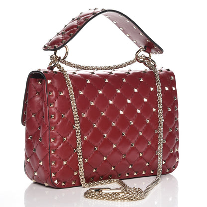Valentino Garavani Nappa Medium Rockstud Spike Shoulder Bag Rubino 4 of 11