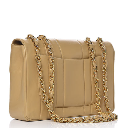 Chanel Lambskin Vertical Quilted Jumbo Single Flap Beige 3 of 20