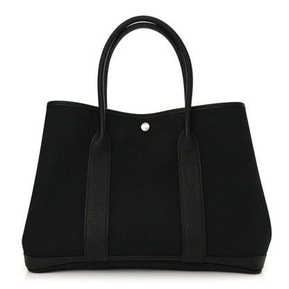 Hermes Toile Militaire Negonda Verso Garden Party Tote 36 MM  Black Rouge H 1 of 9