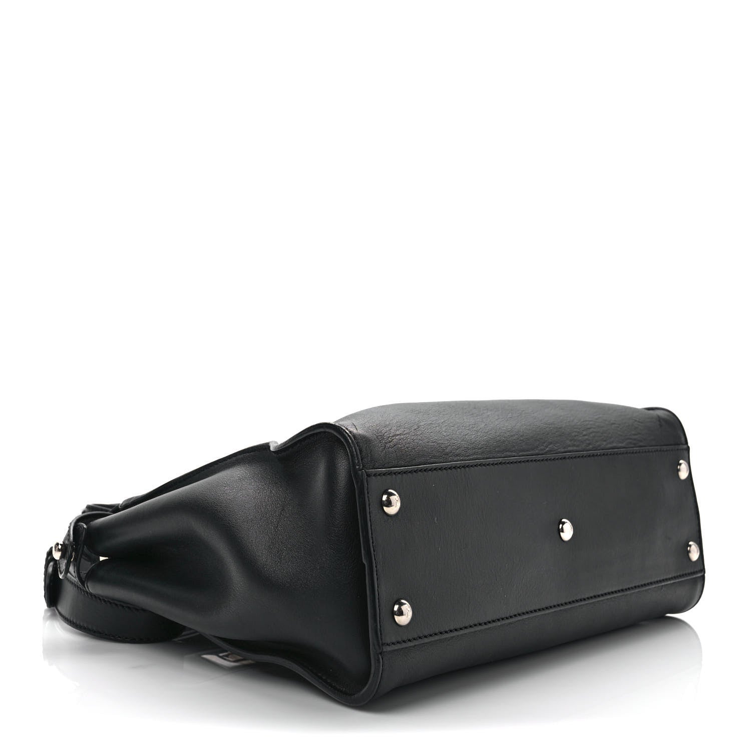 Fendi Vitello Seta Snakeskin Crocodile Monster Eyes Medium Peekaboo Iconic Satchel Black Girasole 5 of 11