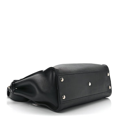 Fendi Vitello Seta Snakeskin Crocodile Monster Eyes Medium Peekaboo Iconic Satchel Black Girasole 5 of 11