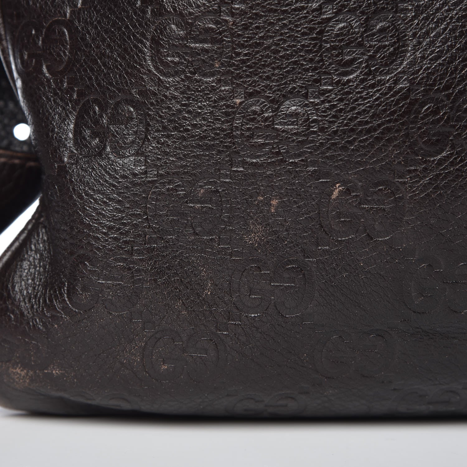 Gucci Guccissima Medium Flat Messenger Bag Dark Brown 12 of 12