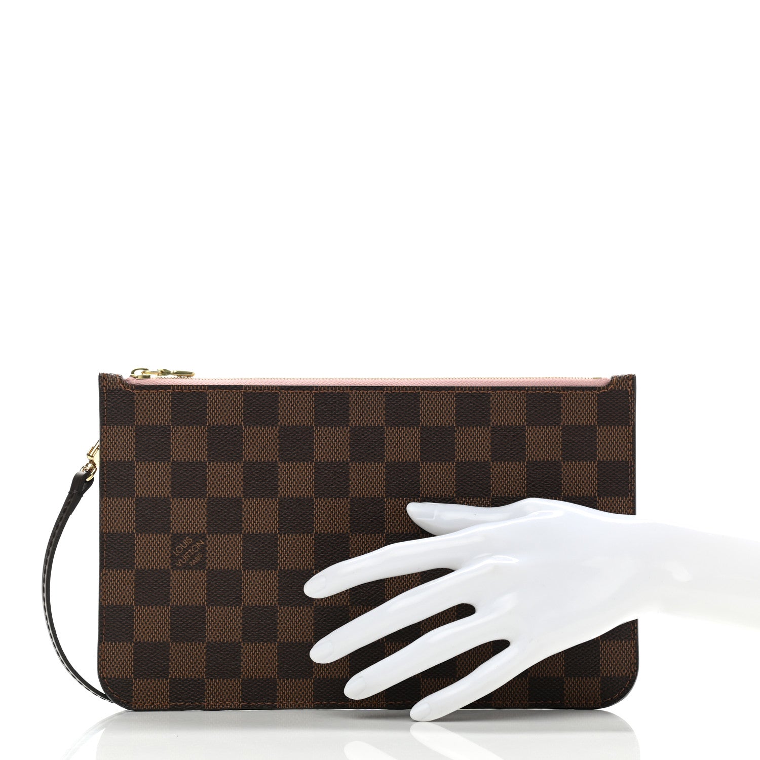 Louis Vuitton Damier Ebene Neverfull MM GM Pochette Rose Ballerine 2 of 6