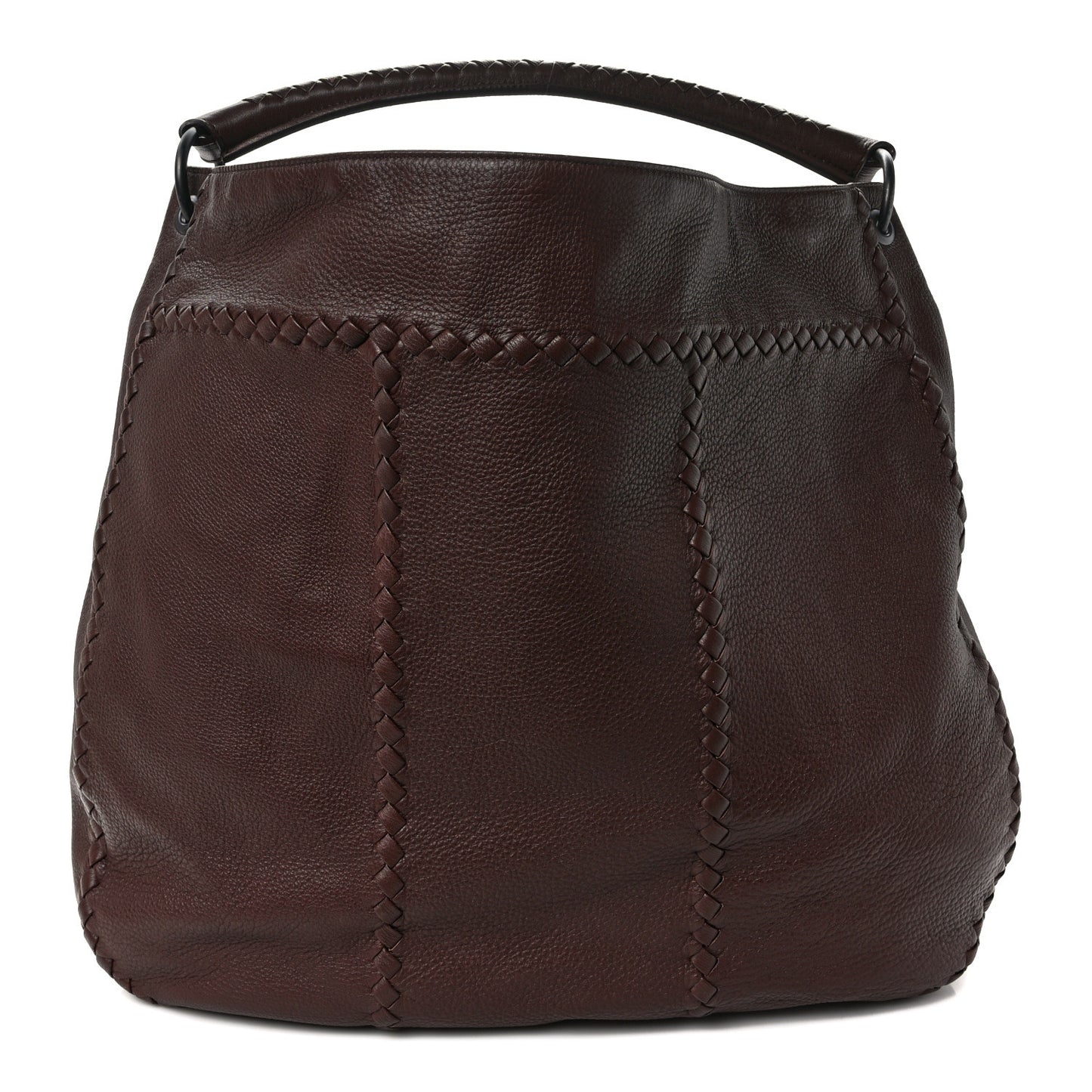 Washed Cervo Deerskin Large Hobo Truffle