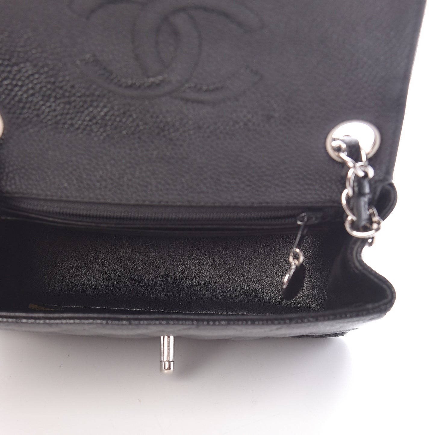 Caviar Quilted Mini Square Flap Black