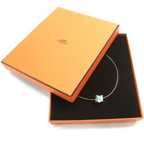 Gold Cage d H Necklace Bleu