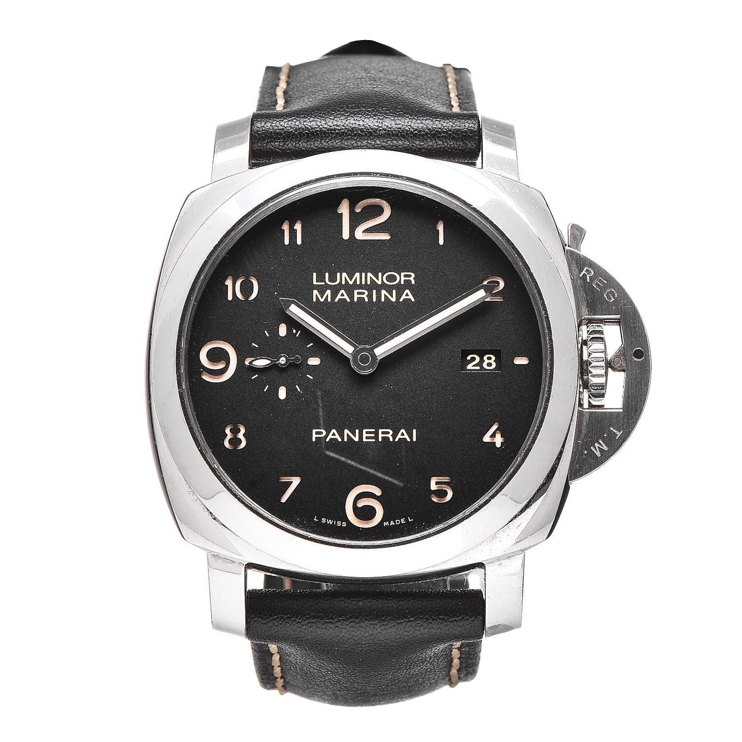 Stainless Steel Calfskin 44mm Luminor Marina 1950 Automatic Watch Black PAM00359