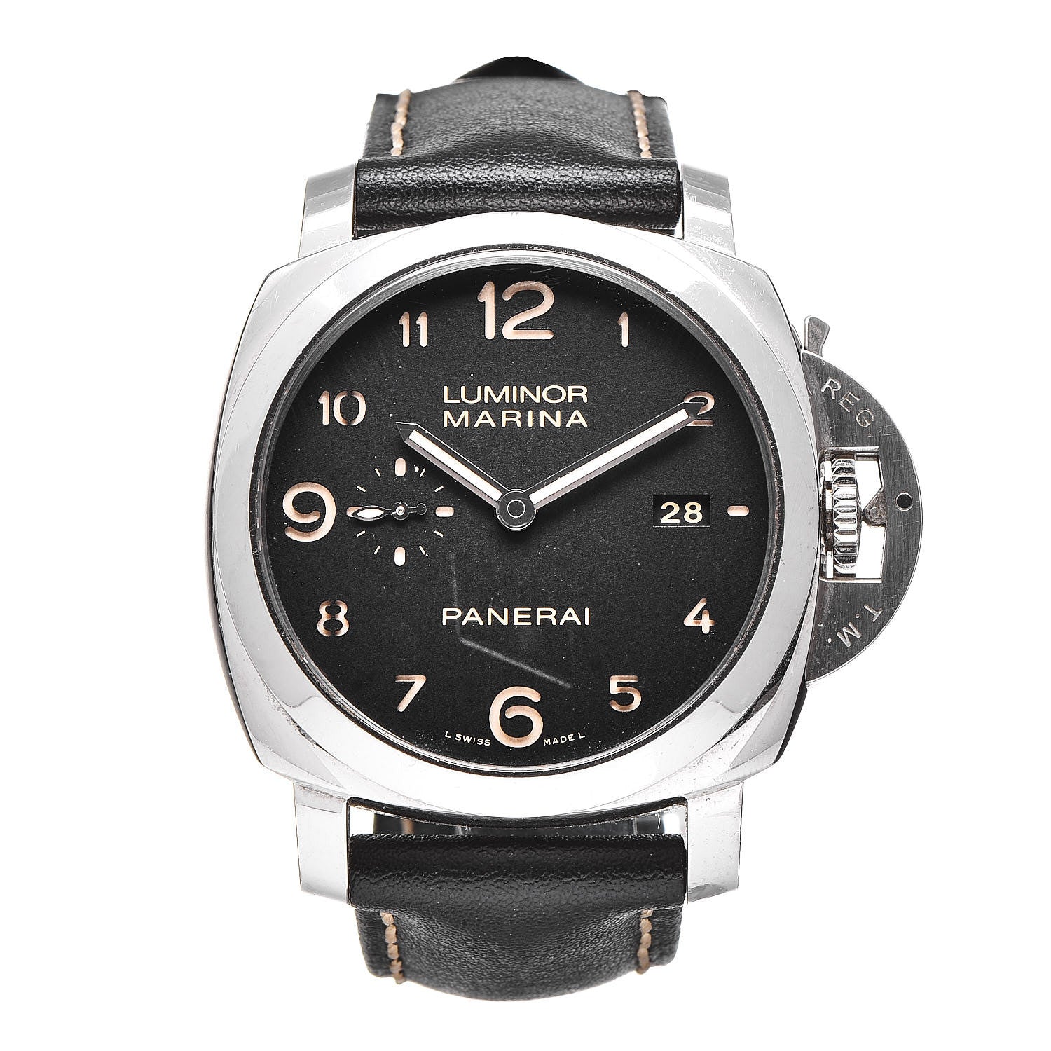 Panerai Stainless Steel Calfskin 44mm Luminor Marina 1950 Automatic Watch Black PAM00359 1 of 12