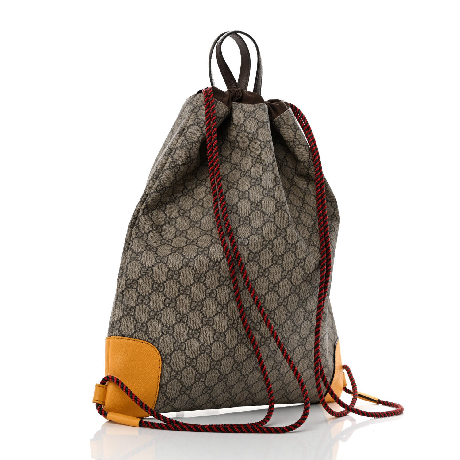 Gucci GG Supreme Monogram Neo Vintage Drawstring Backpack Beige New Acero Crop 2 of 10