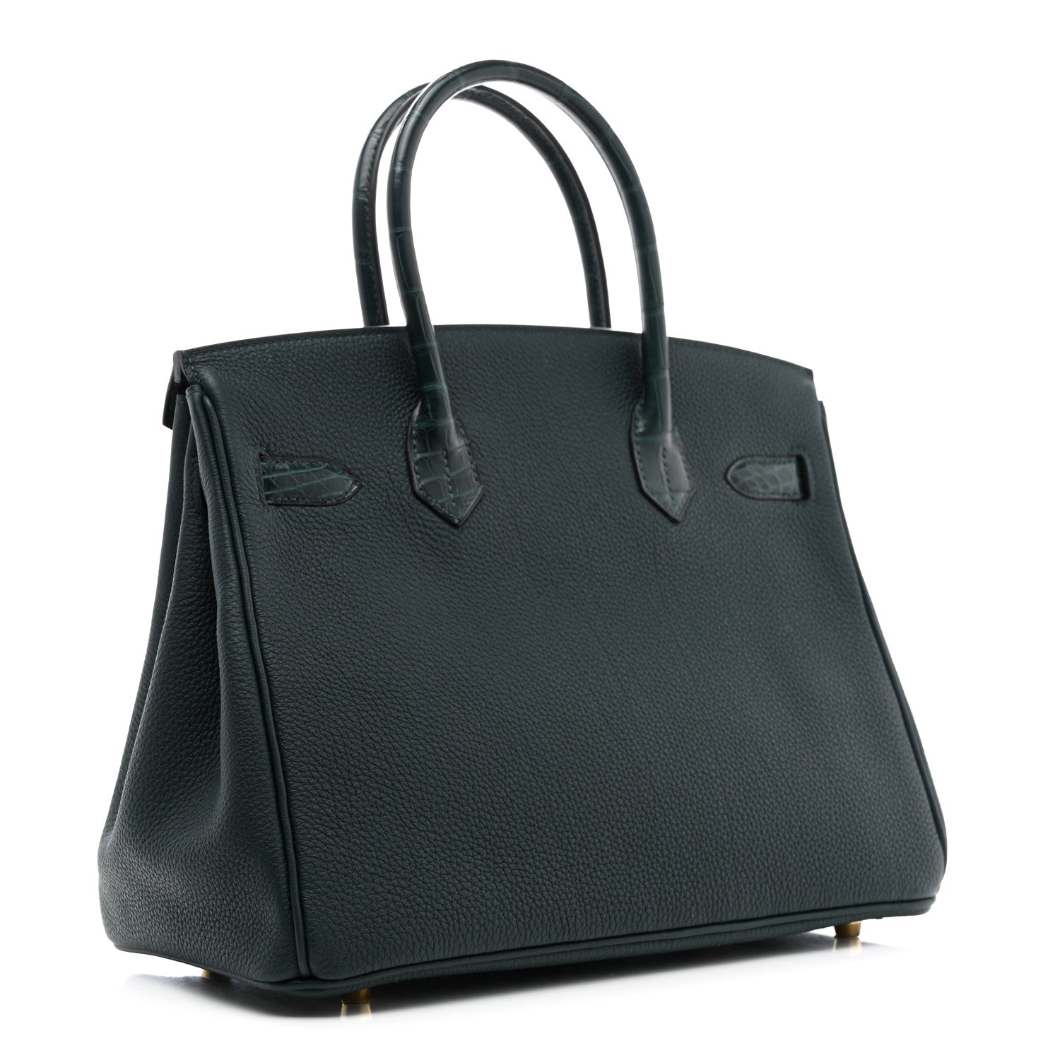 Hermes Togo Matte Alligator Birkin Touch 30 Vert Cypress 3 of 14