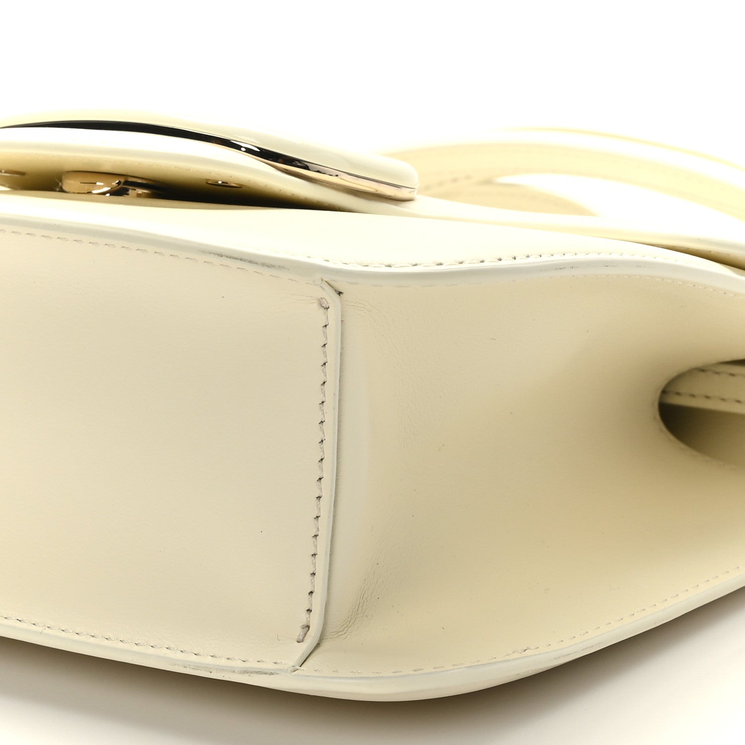 Valentino Garavani Calfskin Enamel VLogo Loco Flap Shoulder Bag Ivory 8 of 8