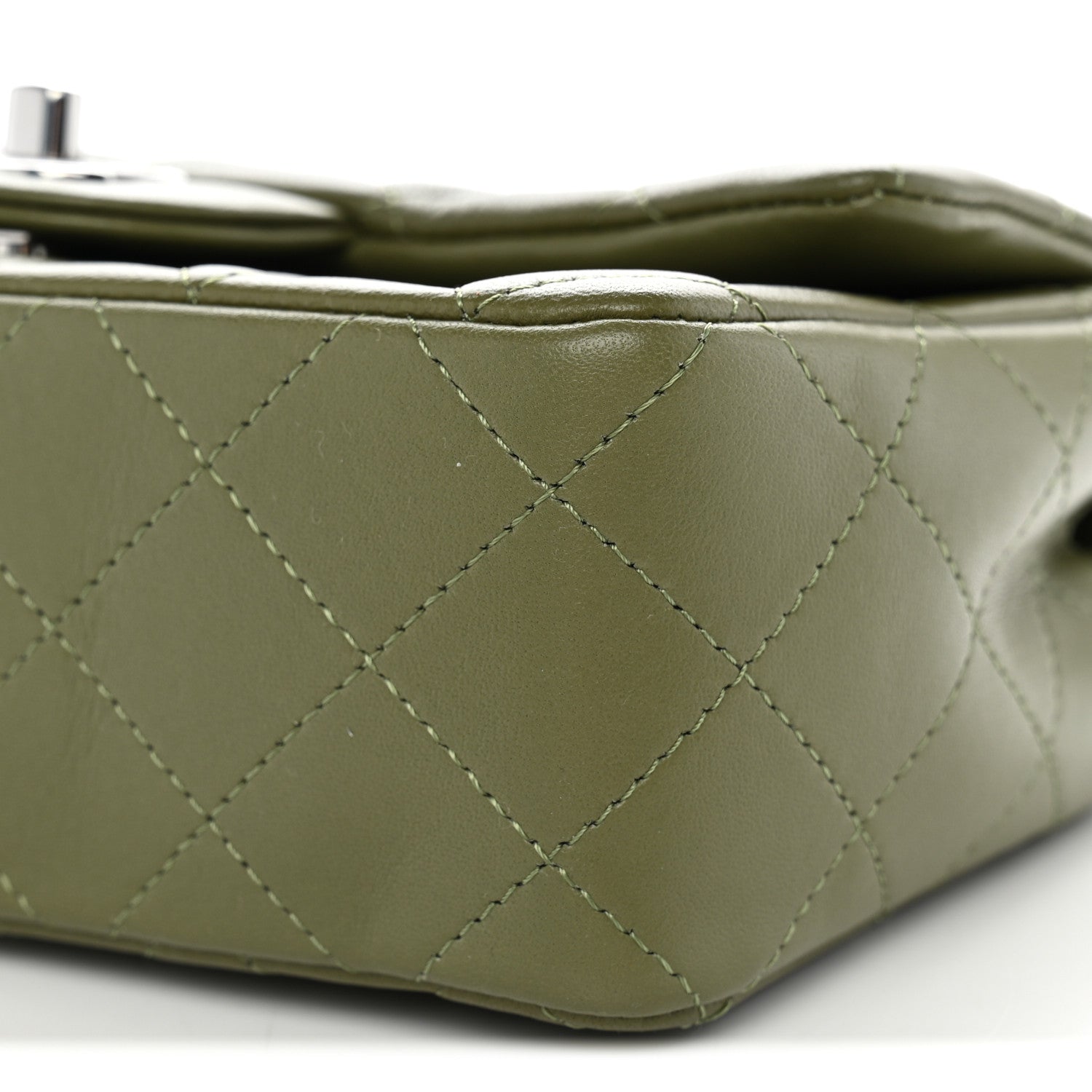 Chanel Lambskin Quilted Mini Rectangular Flap Green 10 of 10