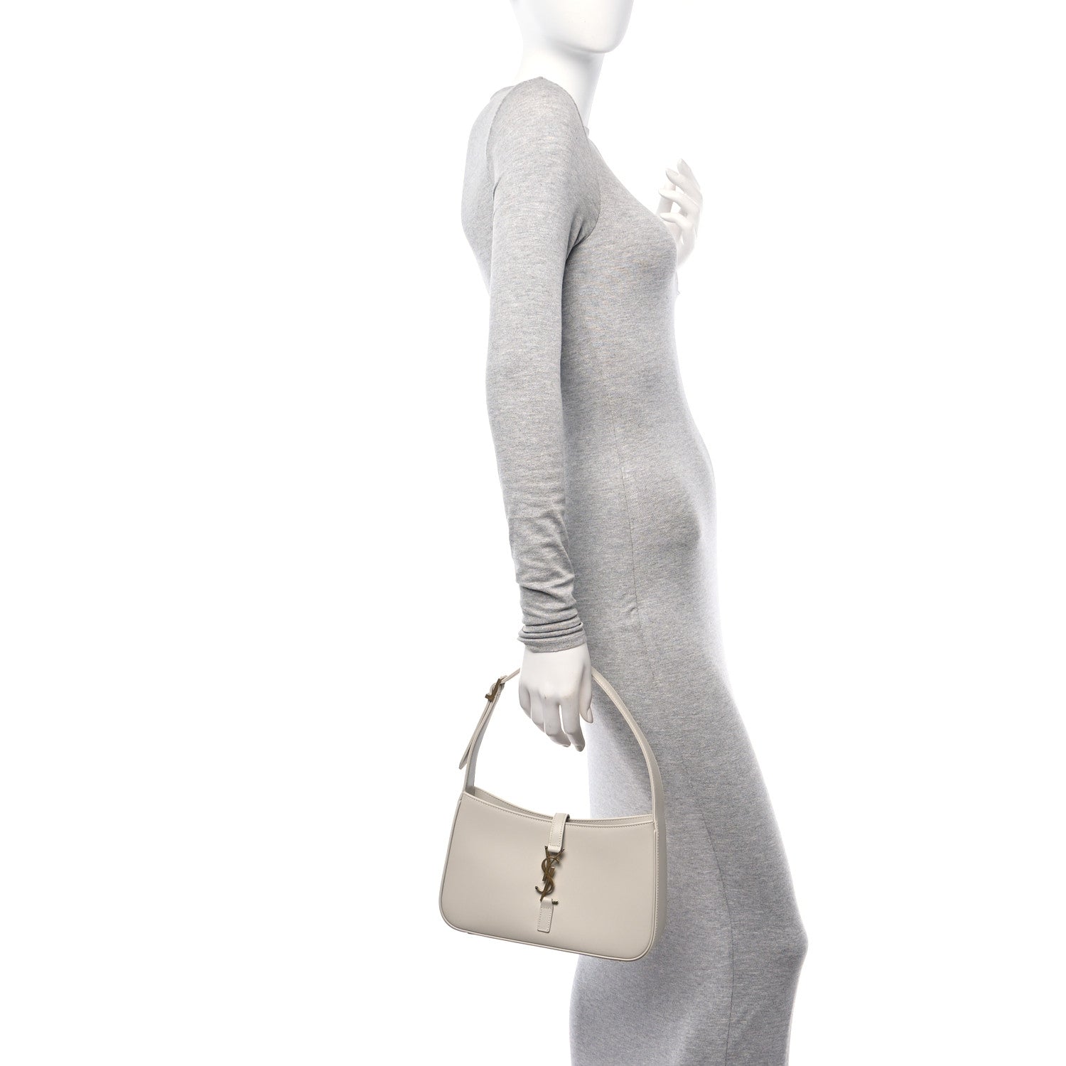 Saint Laurent Smooth Calfskin Le 5 A 7 Hobo Blanc Vintage 2 of 11