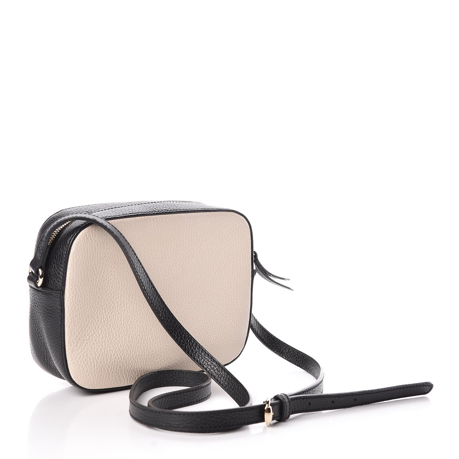 Gucci Dollar Calfskin Bi-Color Small Soho Disco Bag Mystic White Black 3 of 10